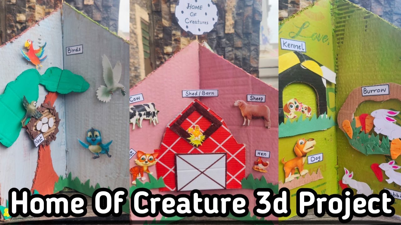 Home Of Creature 3d Project with Cardboard|3d Project for science exhibition|school project