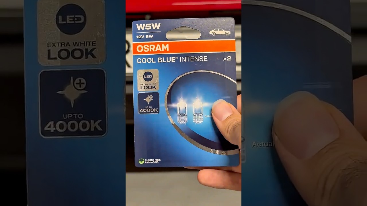 License plate light bulbs upgrade: OSRAM Cool Blue Intense 💡🪛 #asmr #diy #beforeandafter #i30