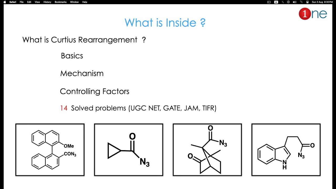 What is Curtius Rearrangement ? 🧪😊👍 | Mechanism, Controls, Tricks & Problems | One Chemistry
