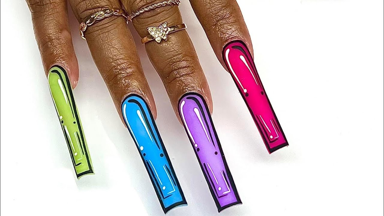 Pop Art Nails | Acrylic Nail Tutorial
