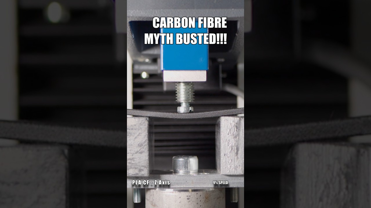 PLA vs PLA Carbon Fibre 3 point bending test. Guess who wins!