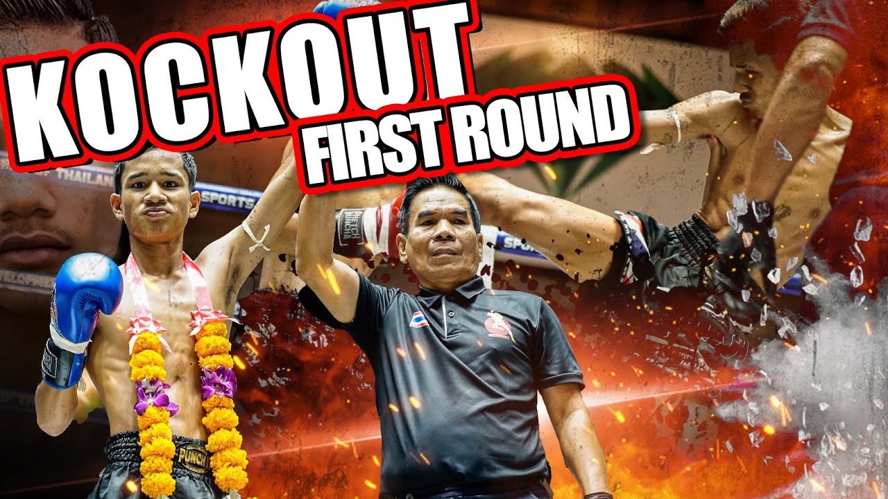 Muay Thai knockout in the first round - Chaiyalek Punch it Gym Koh Samui