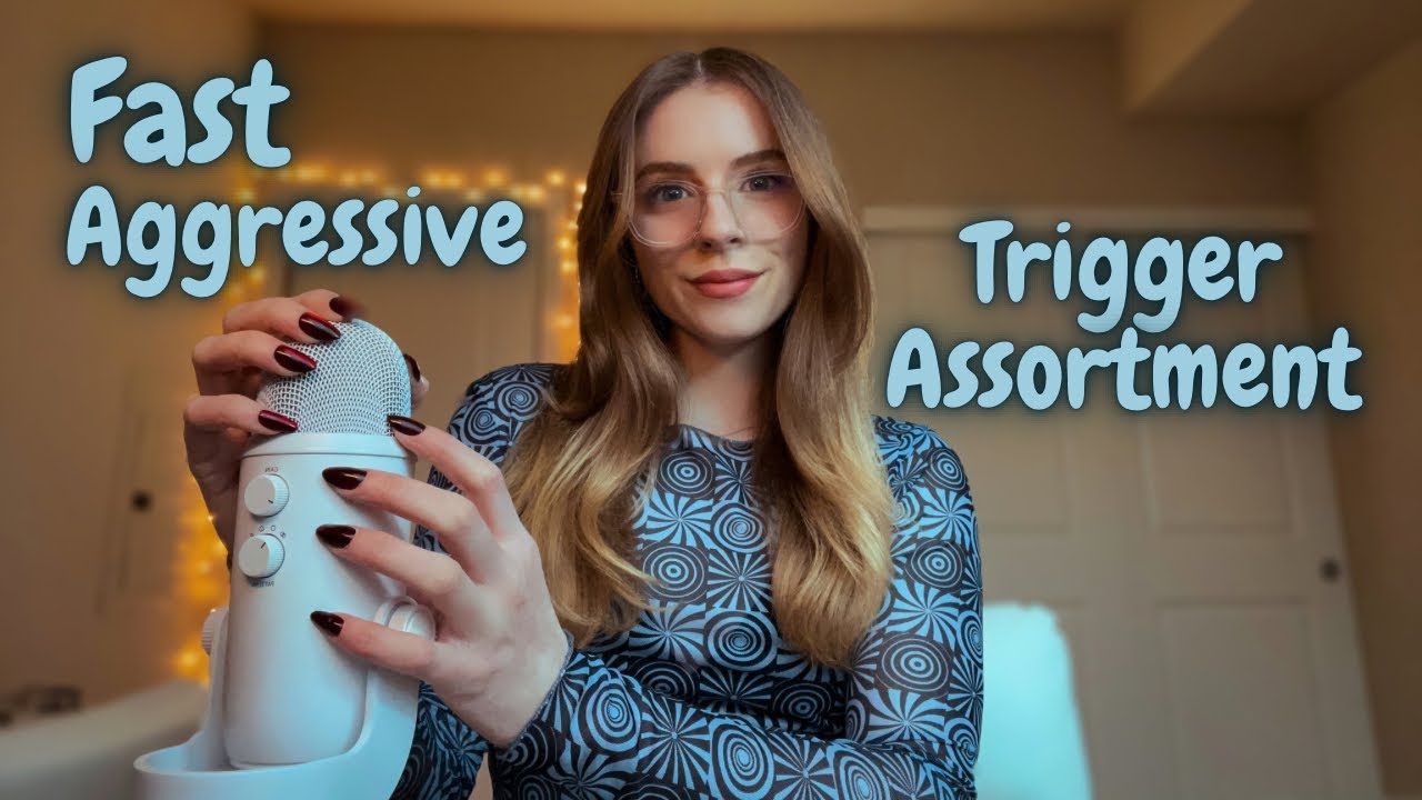 ASMR | FAST AND AGGRESSIVE TRIGGER ASSORTMENT (acrylic nail tapping, mouth sounds + new triggers)