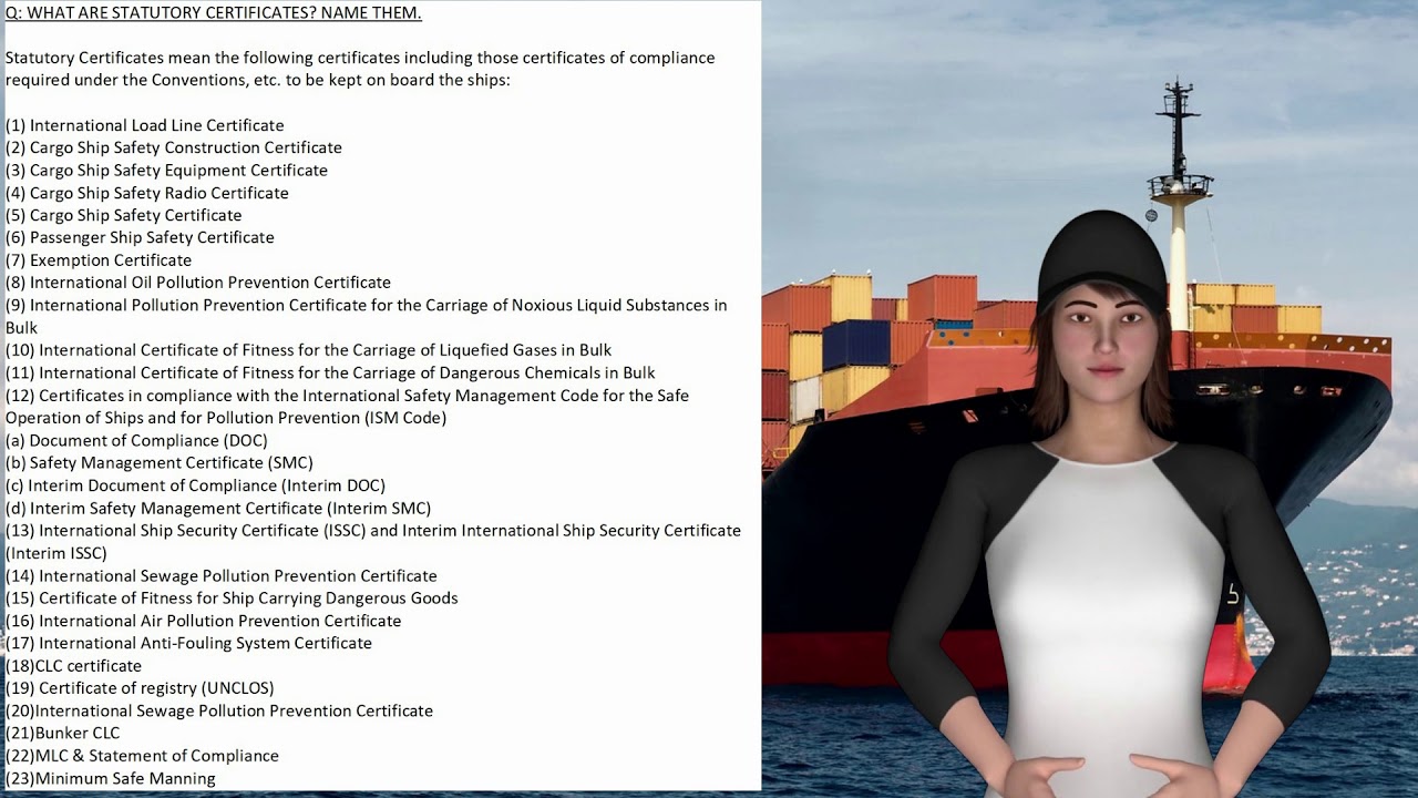 Survey & Certification-Statutary Certificates