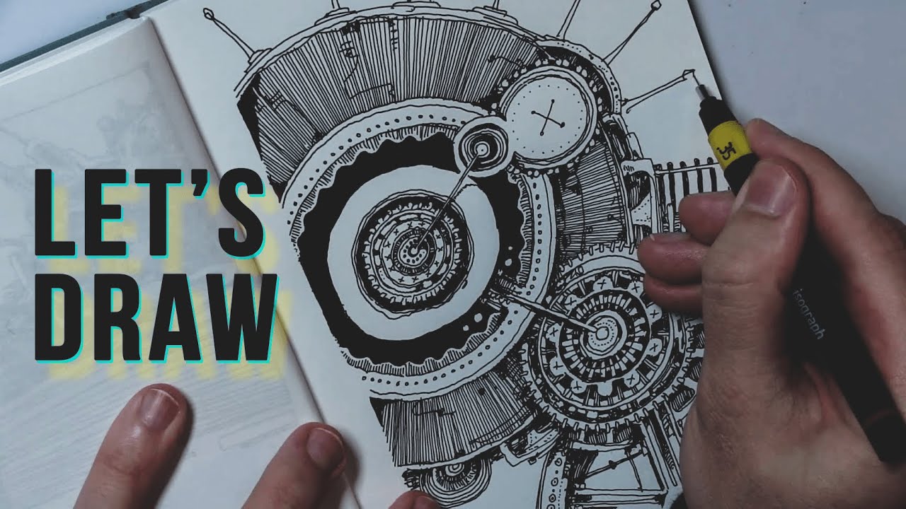 Let's Just Draw! -- 3 Ink Drawings in my Sketchbook (Timelapse Art Video)