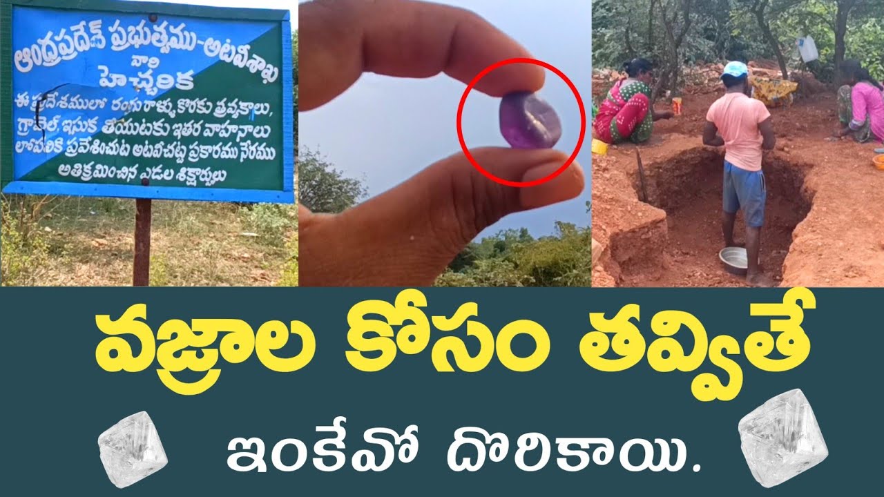 వజ్రాల వేట..!  తవ్వుకునోడికి తవ్వుకునంత? diamond hunting gudimetla| Gudimetla diamonds| Stone