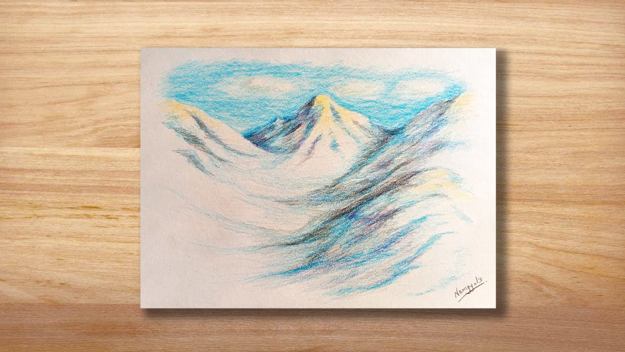 Let's Draw Snow-covered Mountains | [ How to Draw Mountains ] #3