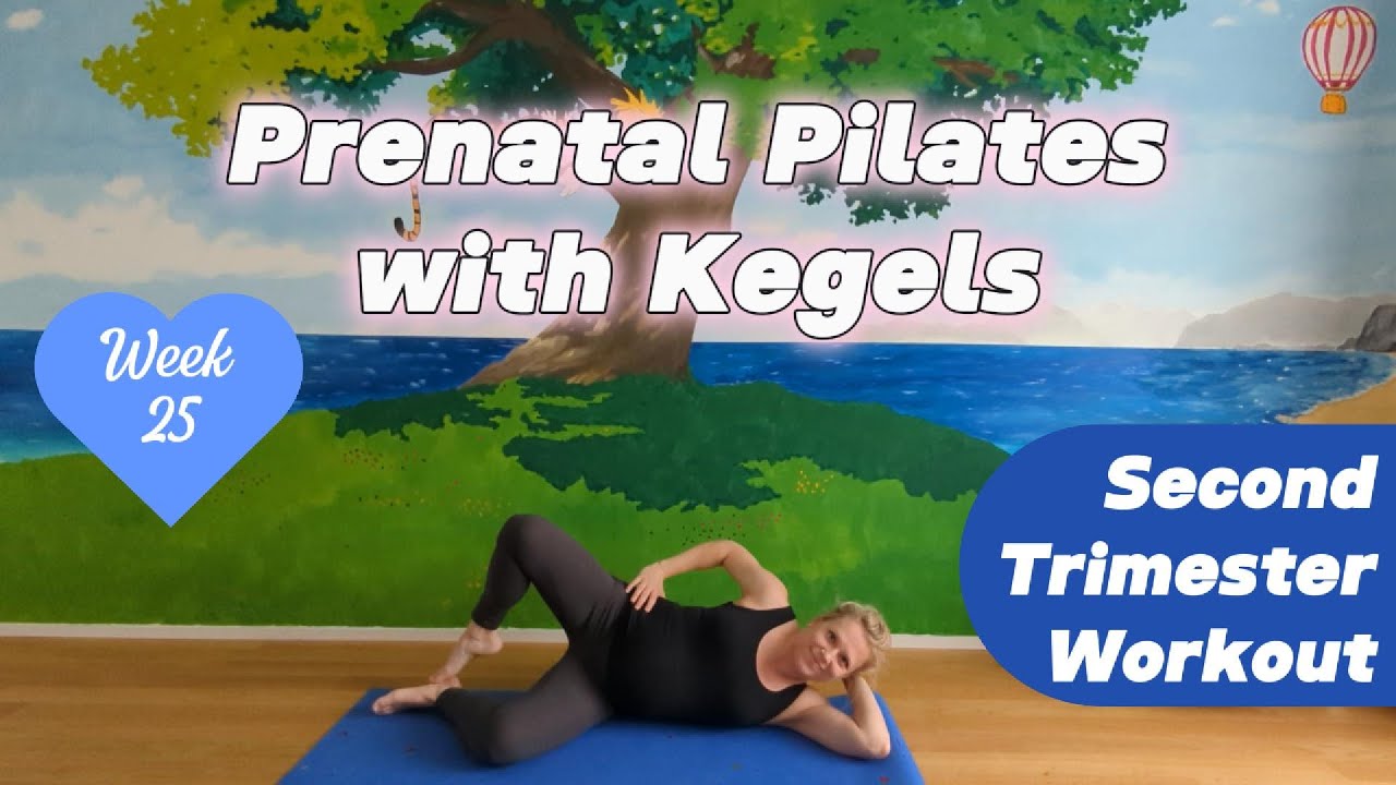 Second Trimester Prenatal Pilates with Kegels | Safe 2ndTrimester Workout | Pregnant 25weeks + 1day