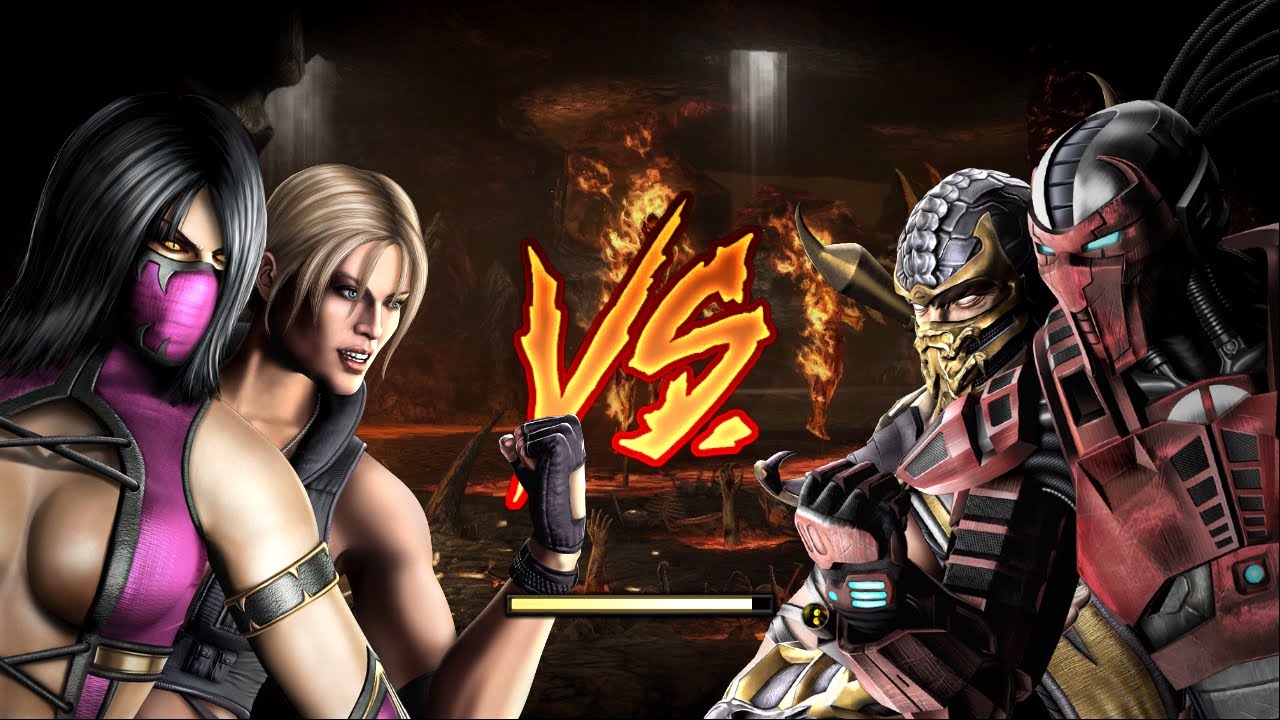 Mileena & Sonya Blade VS SCORPION & SEKTOR mortal kombat (⌐■_■)😎🧜‍♂️