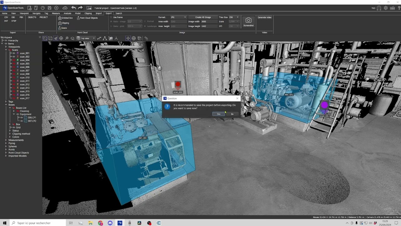 Tutoriel 11 - export de nuages de points