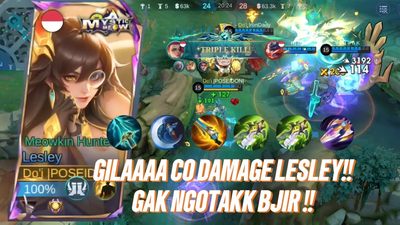 GILA COOO DAMAGE LESLEY!!! GAK NGOTAK BJIRR!!! - Mobile Legends