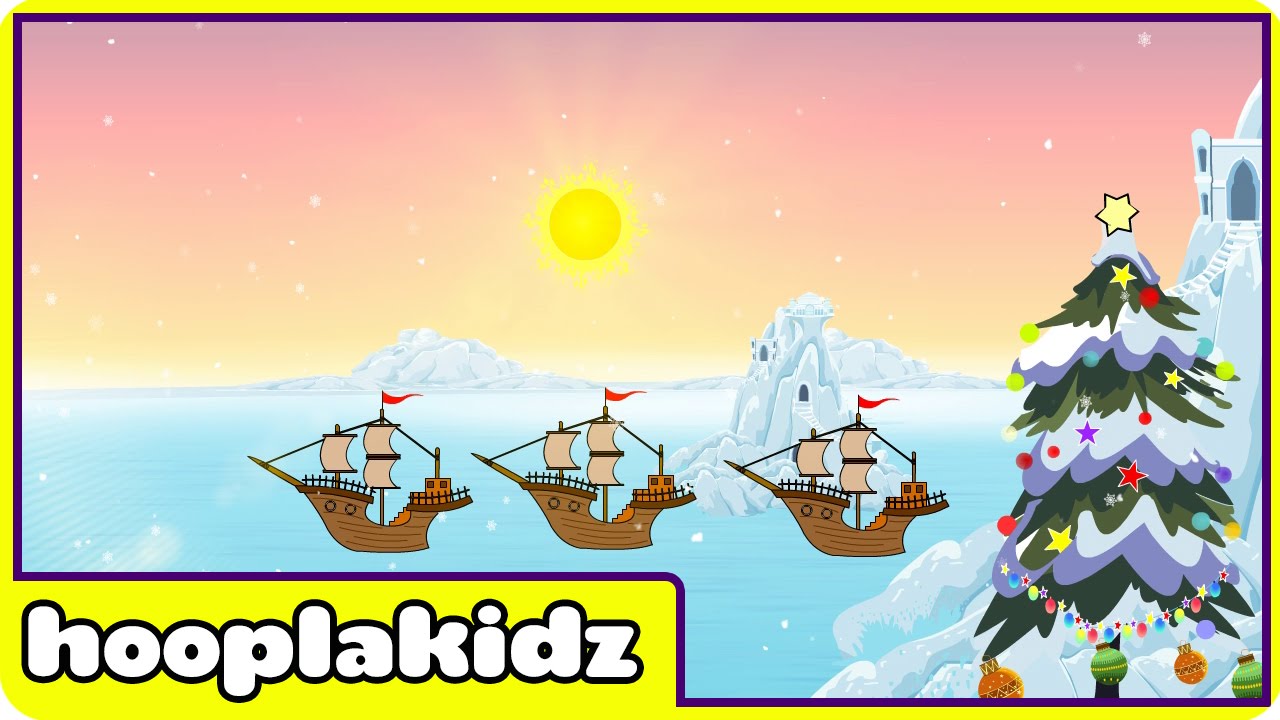 I Saw Three Ships | Christmas Song | HooplaKidz