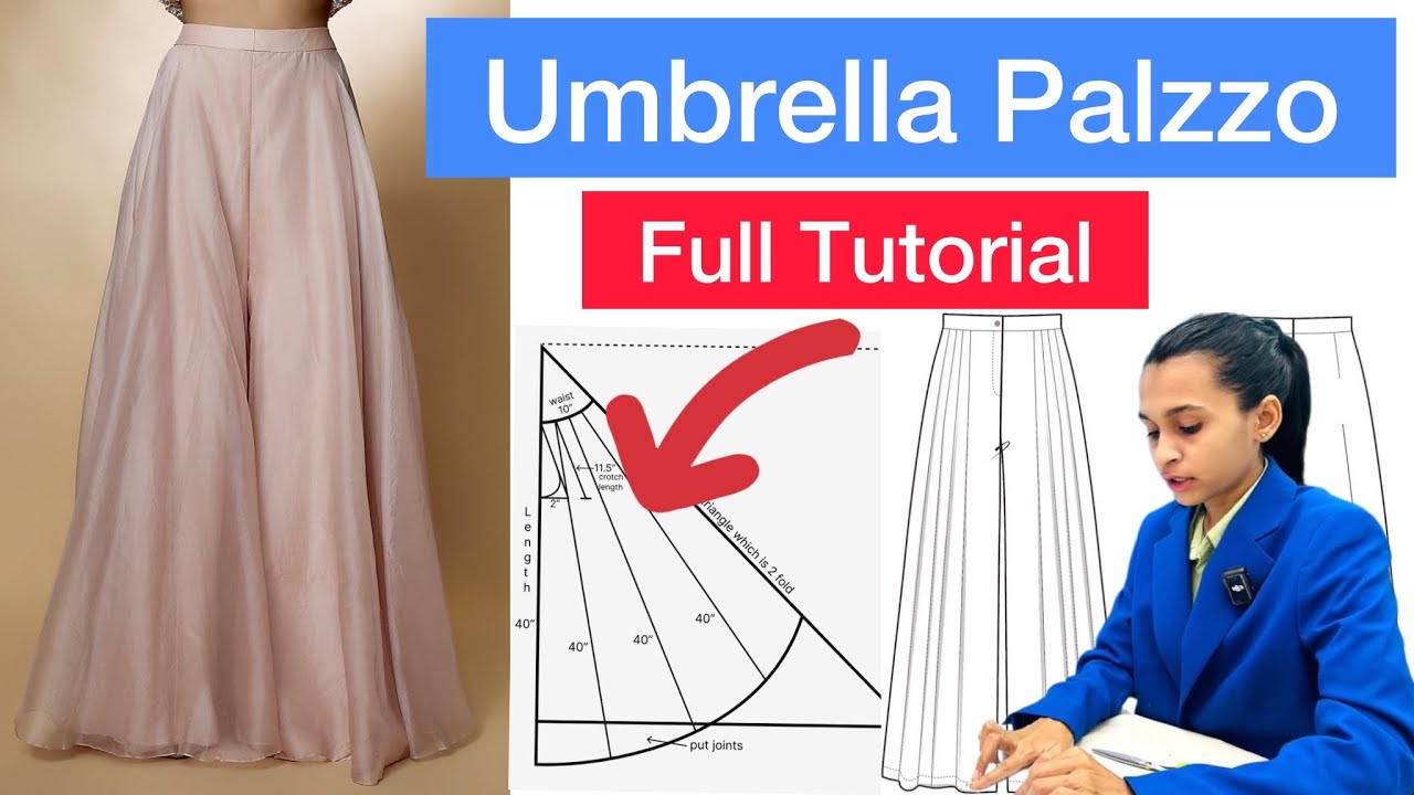 Umbrella palazzo cutting and stitching | Umbrella Plazzo full tutorial step by step