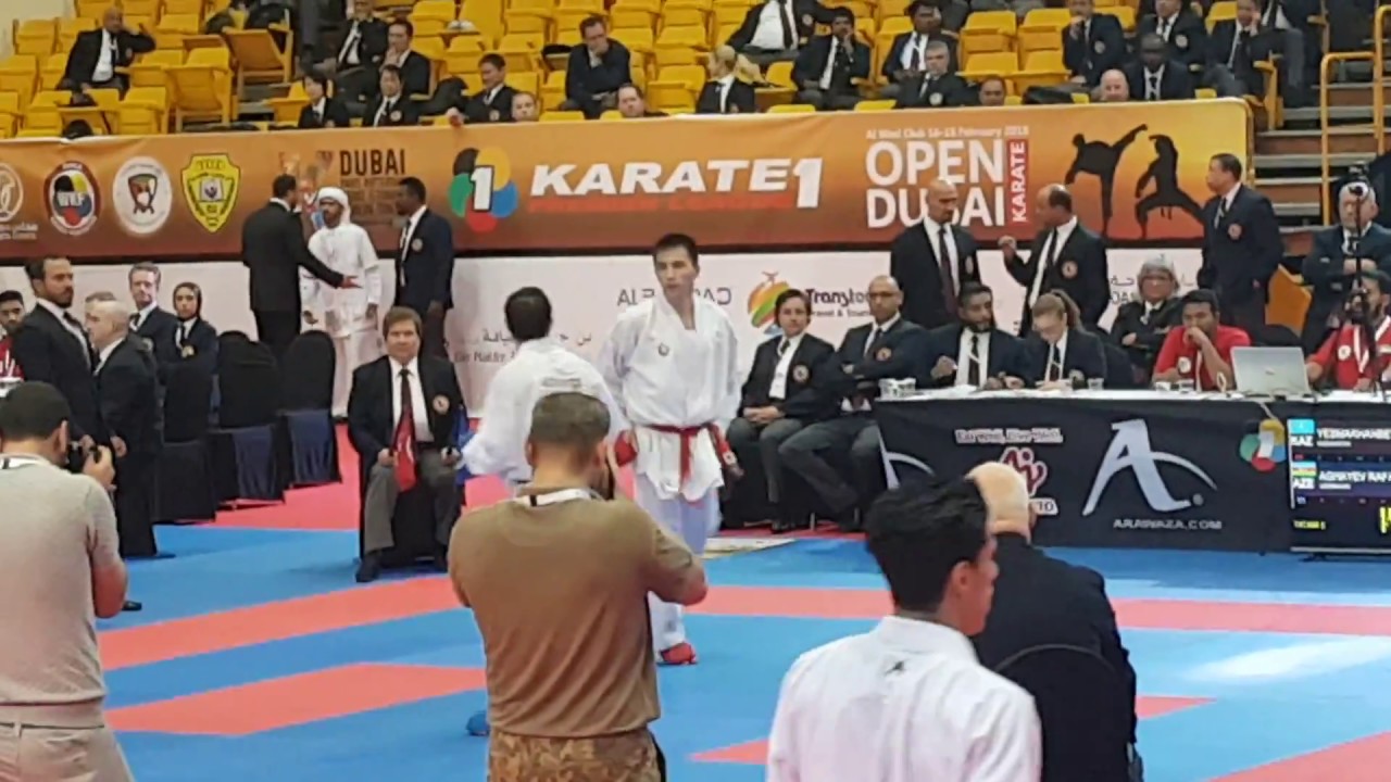Aghayev Rafael - YESMAKHANBET RUSLAN. Karate1 Premier League - Dubai 2018 - Male Kumite -75 Kg