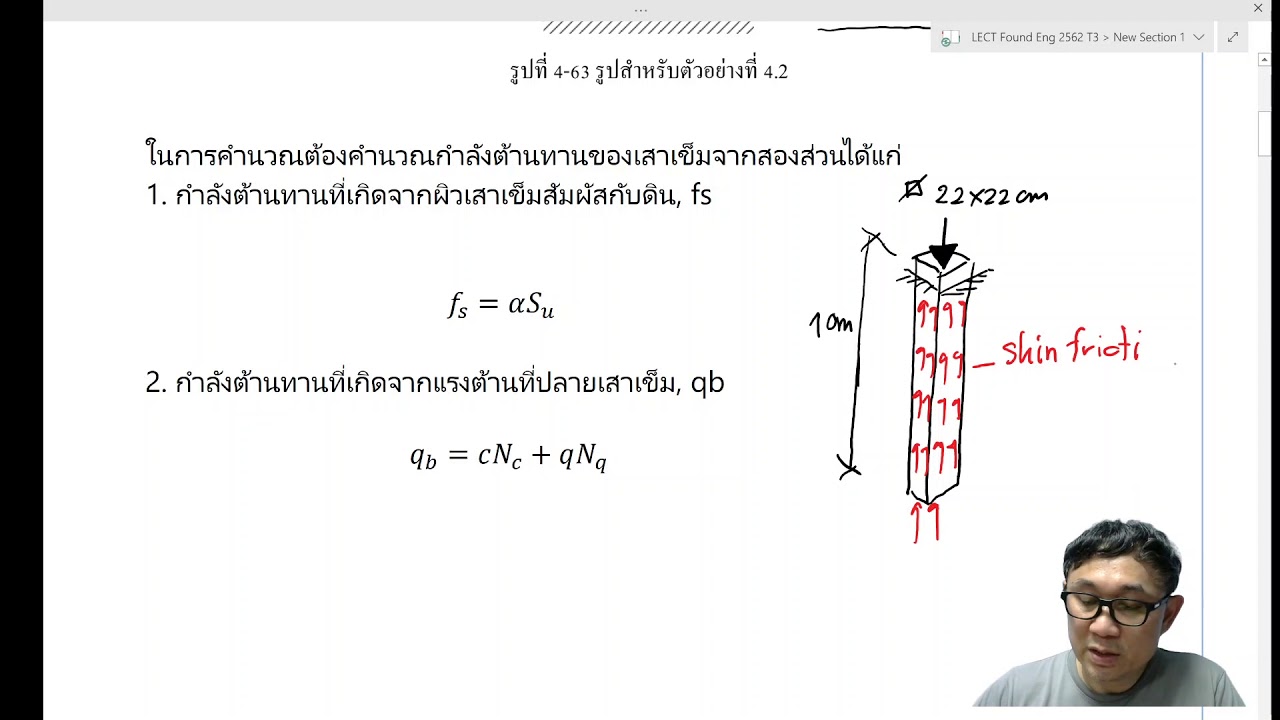 Pile foundation ep 02: ตัวอย่างคำนวณกำลังรับน้ำหนักของเสาเข็มตอกในดินชั้นเดียว