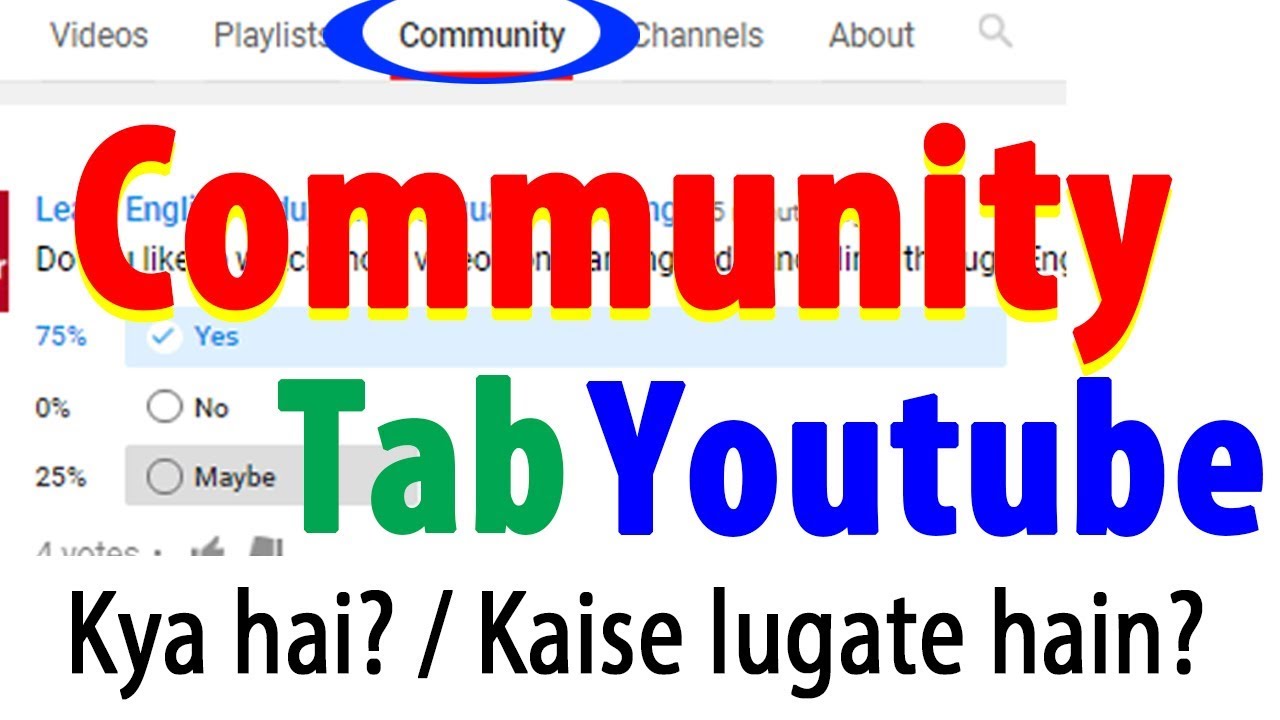 Community tab Youtube Hindi | Kya hai channel per kaise lagate hai | Feature enable Urdu