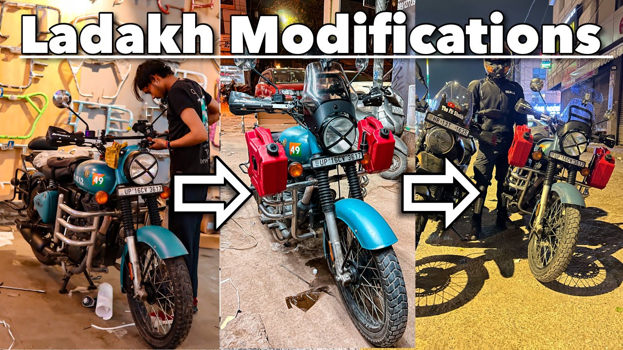 Ladakh Modifications | Best Classic 350 Touring Mods | GPS Mount | Jerry Cans | #RudraShoots