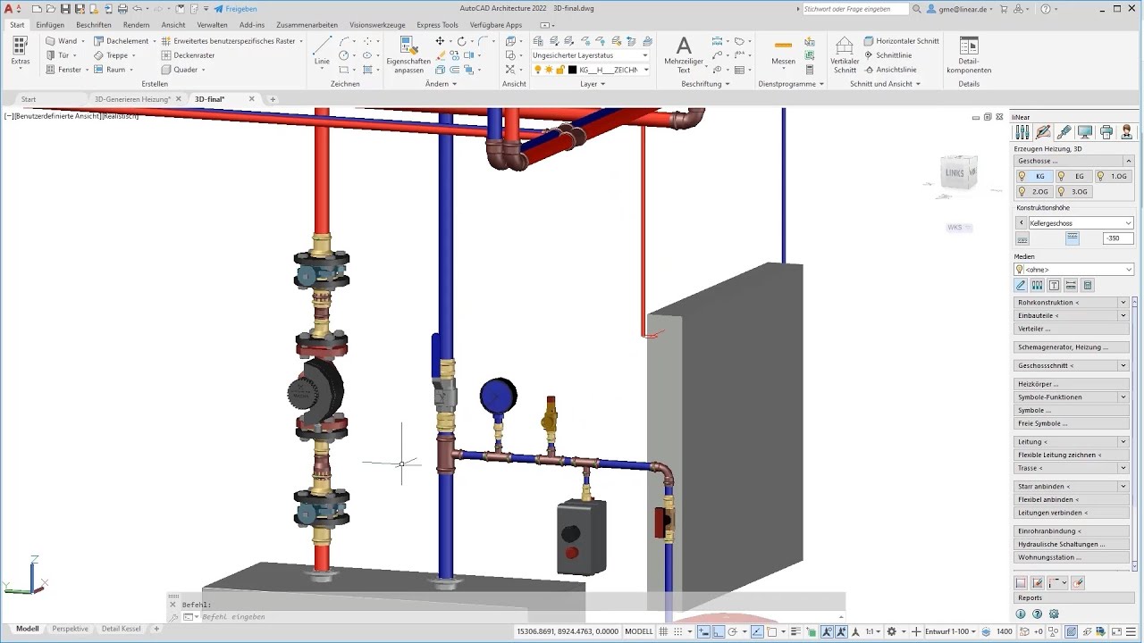 Automatische 3D-Generierung auf Basis einer 1-Strich-Zeichnung in AutoCAD