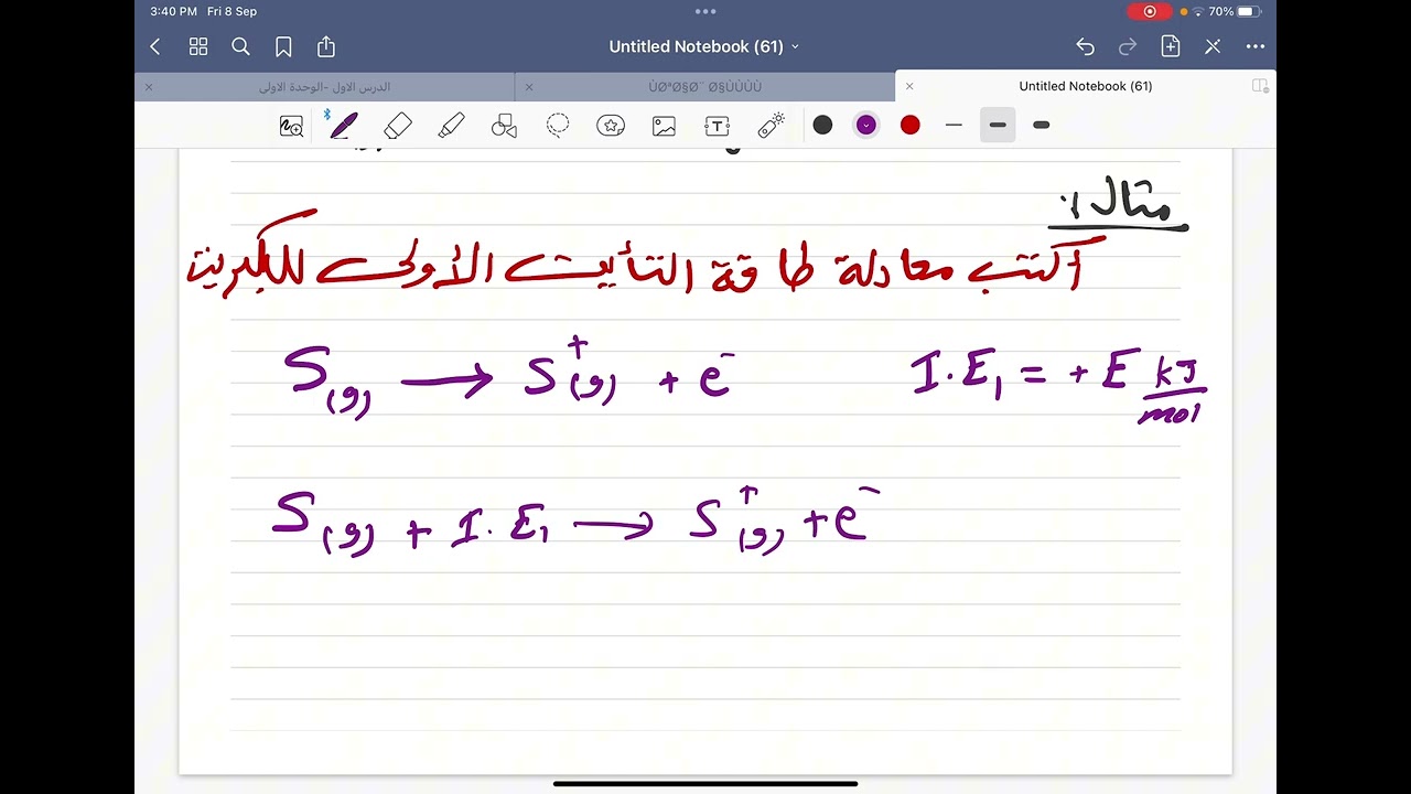 الفصل الاول-طاقة التأين