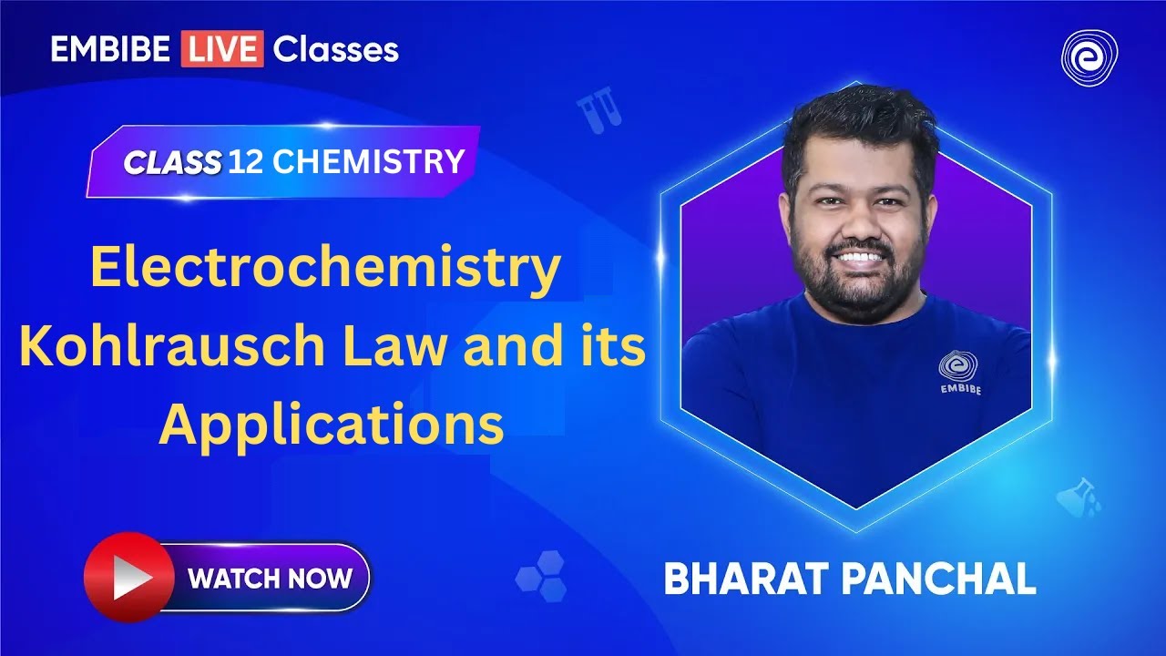 Electrochemistry 06 | Kohlrausch Law and its Applications | Class 12 Chemistry | Bharat Panchal Sir