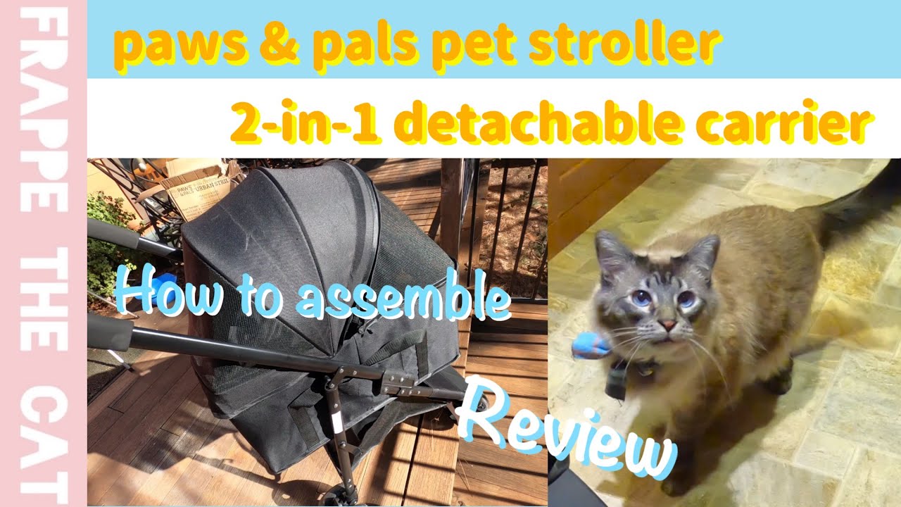[Caption] How to assemble paws & pals 4 wheel pet stroller 2-in-1 detachable carrier and its review