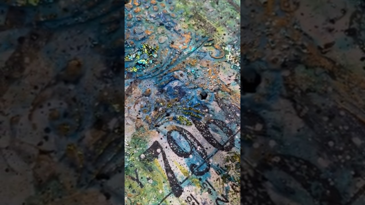 Deco Foil and Glitz Glitter Gel Summer Junk Journal Cover  - A Closer Look