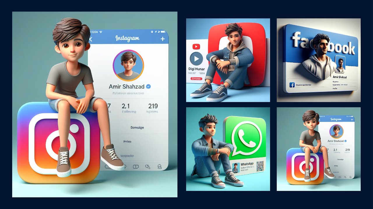 How to Create Trending 3D Social Media Profile Images using Ai | Social Media Images using Ai