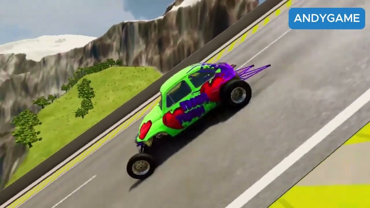 Valentine's Day Cars vs Broken Bridge BeamNG High Speed Car Jumping