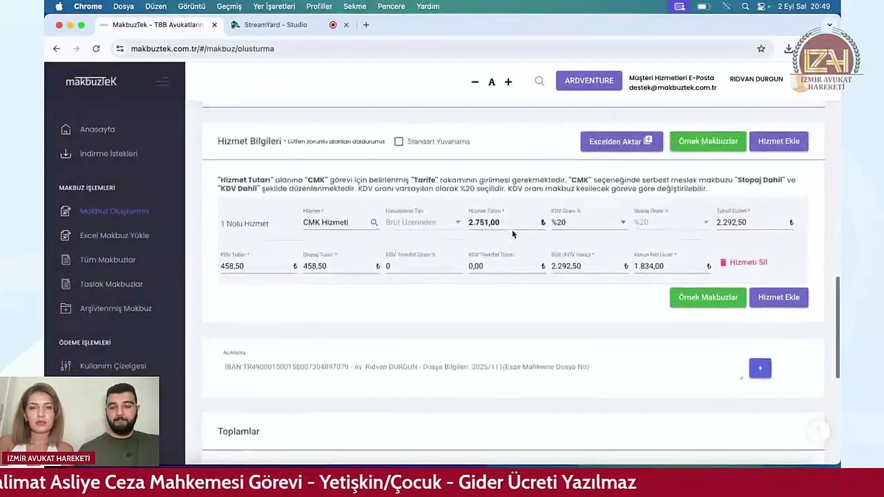 CMK Makbuz Serisi #10 | Talimat (Asliye Ceza) Görevleri Makbuz Kesme Esasları