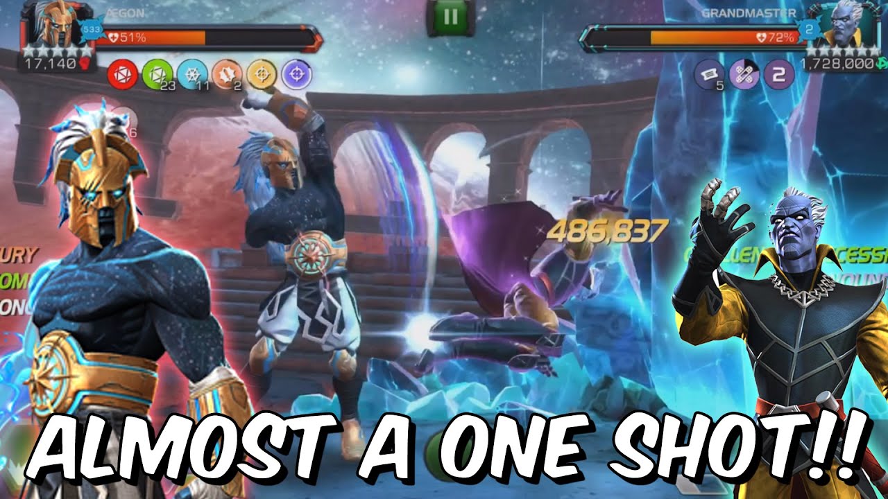 Aegon is RIDICULOUSLY OP VS Grandmaster Boss! - Almost A One Shot?! - Marvel Contest of Champions