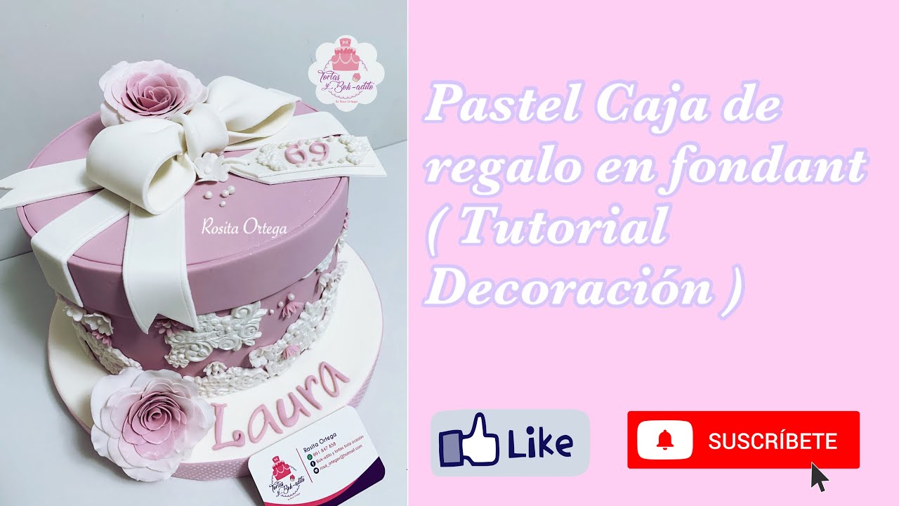 Pastel caja de regalo en Fondant (Tutorial de decoración)