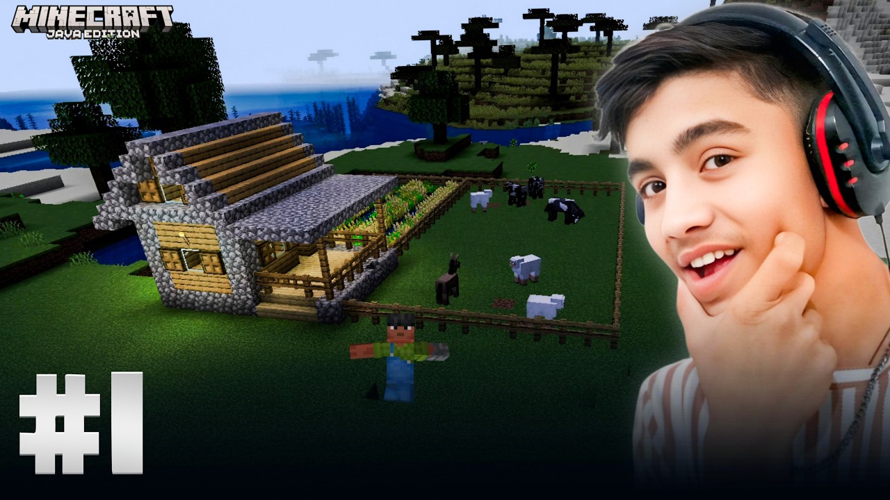 MINECRAFT GAMEPLAY VIDEO MINECRAFT FARMING AND HOUSE 🏡 VIDEO  #minecraftgaming #minecraftgameplay