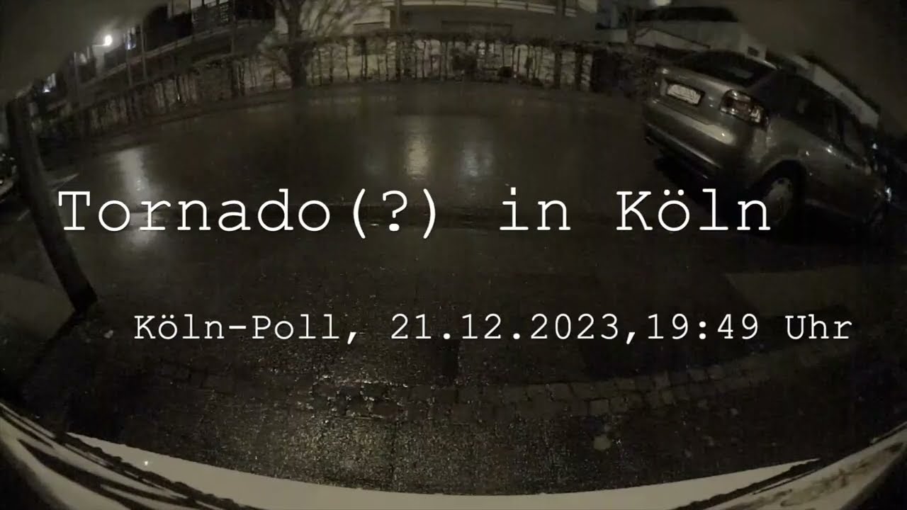 Live-Aufnahmen: F2-Tornado in Köln-Poll am 21. Dezember 2023