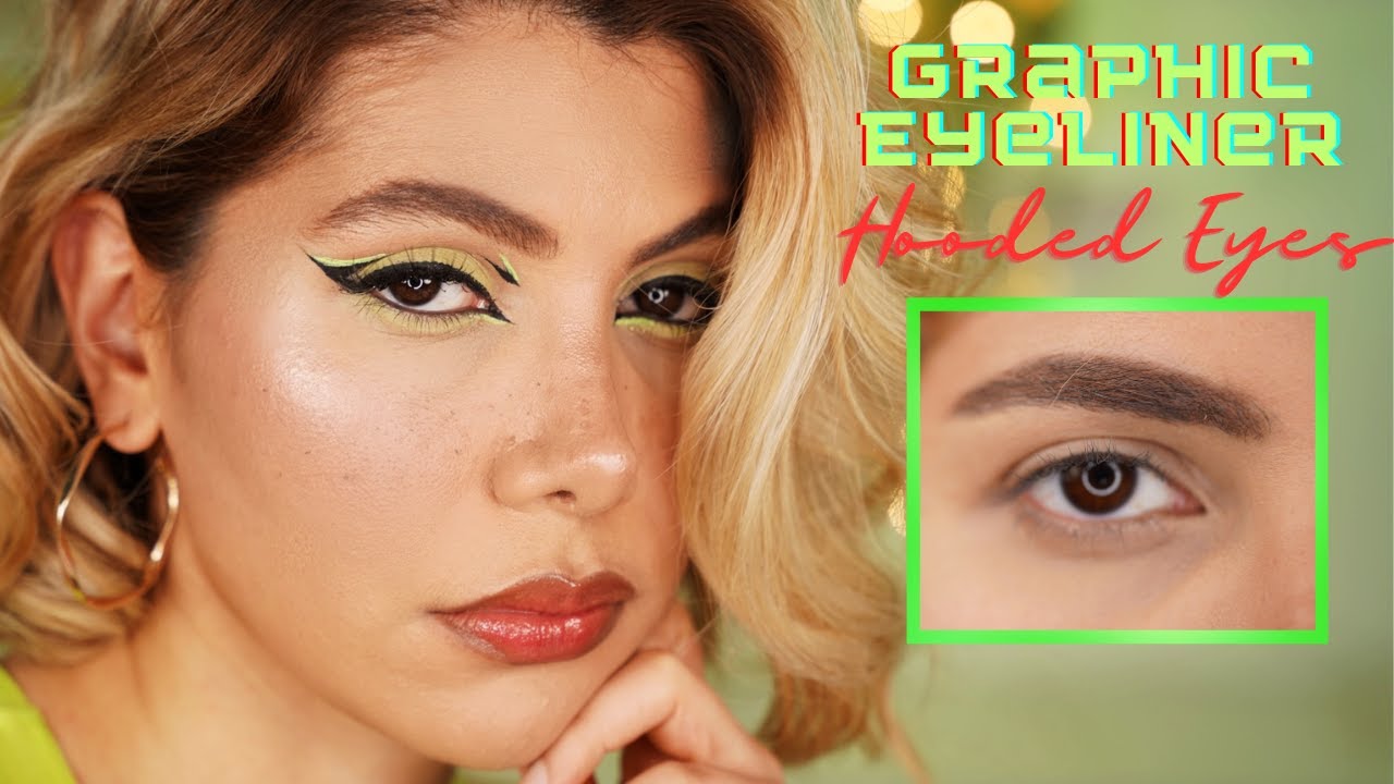 Colorful Graphic Eyeliner on Hooded Eyes-Easy Step-by-Step Tutorial for a Trendy 2023 Eye Look!