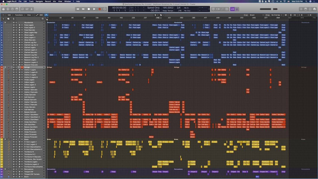Beethoven's 5th Symphony — MIDI Remake on Computer (Logic Pro X)