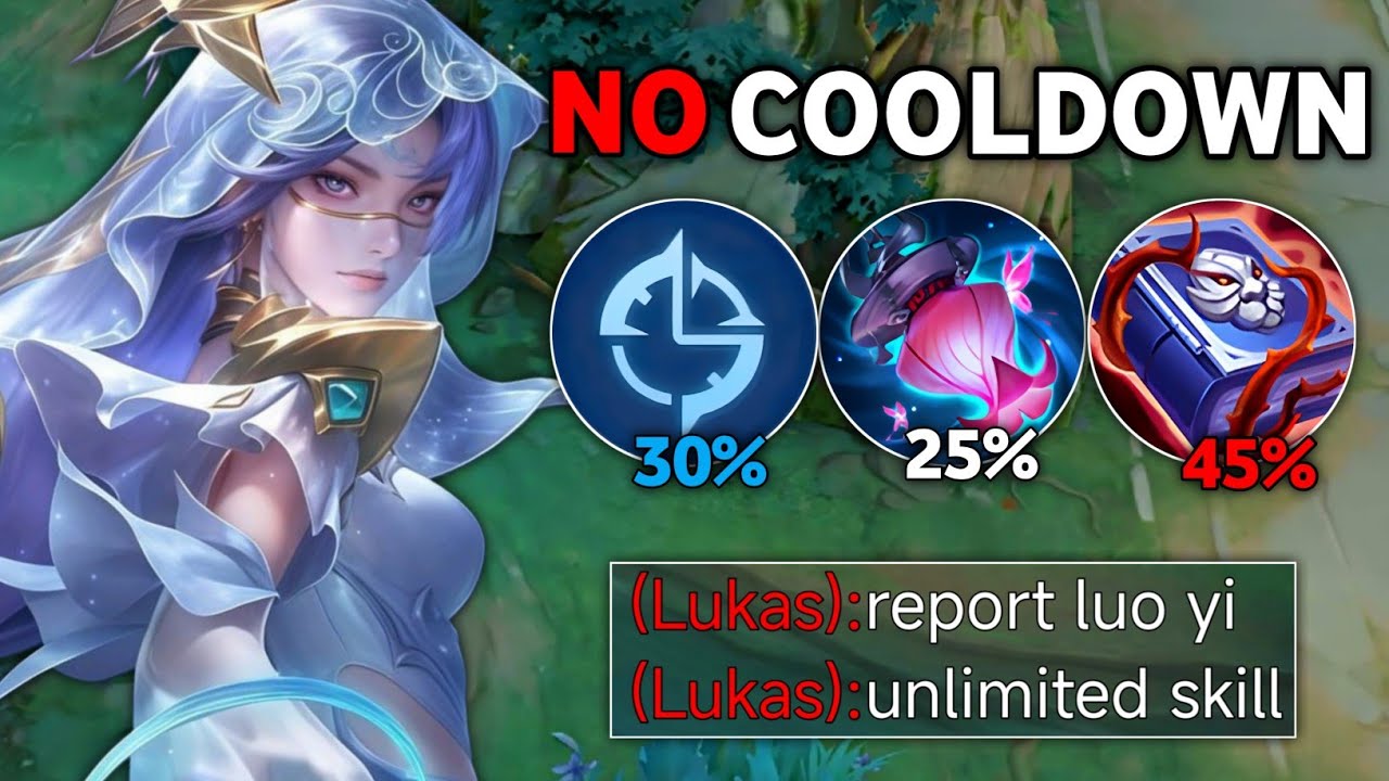 LUO YI ABUSE NEW COOLDOWN BUILD AND EMBLEM !!💀 | (underrated build)