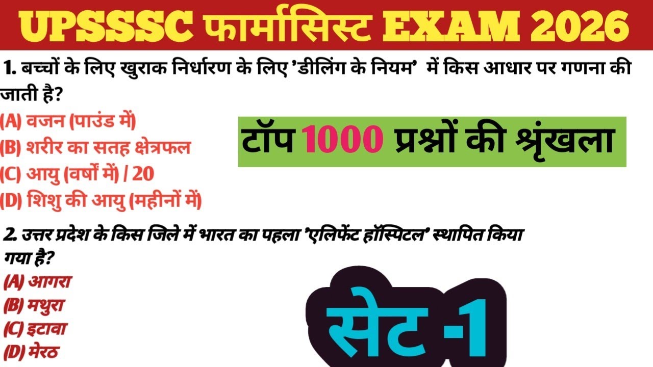 UPSSSC PHARMACIST practice set-02|UPSSSC फार्मासिस्ट प्रीवियस ईयर क्वेश्चन| upsssc pharmatcist pyq|