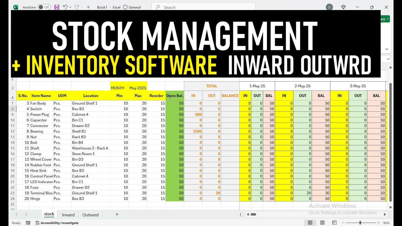 How to make Stock Management System in Excel | Stock Tracker Inventory Management