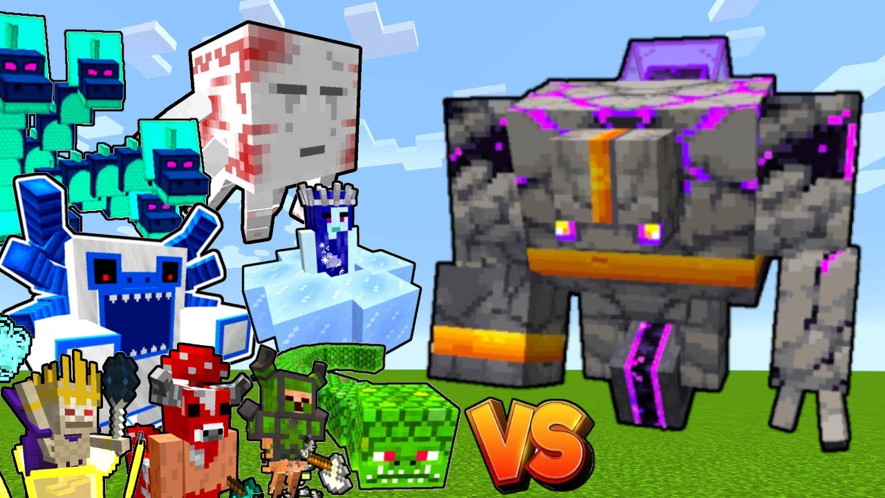 Obsidian Golem Vs Twilight Forest Bosses in Minecraft