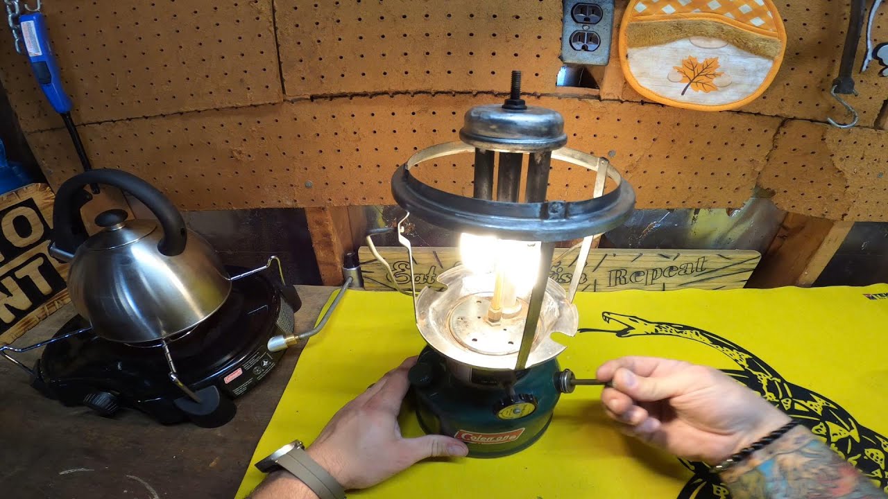 Coffee & Vintage Coleman 220 J Lantern  -  Preserving Tradition with a Veterans Shop