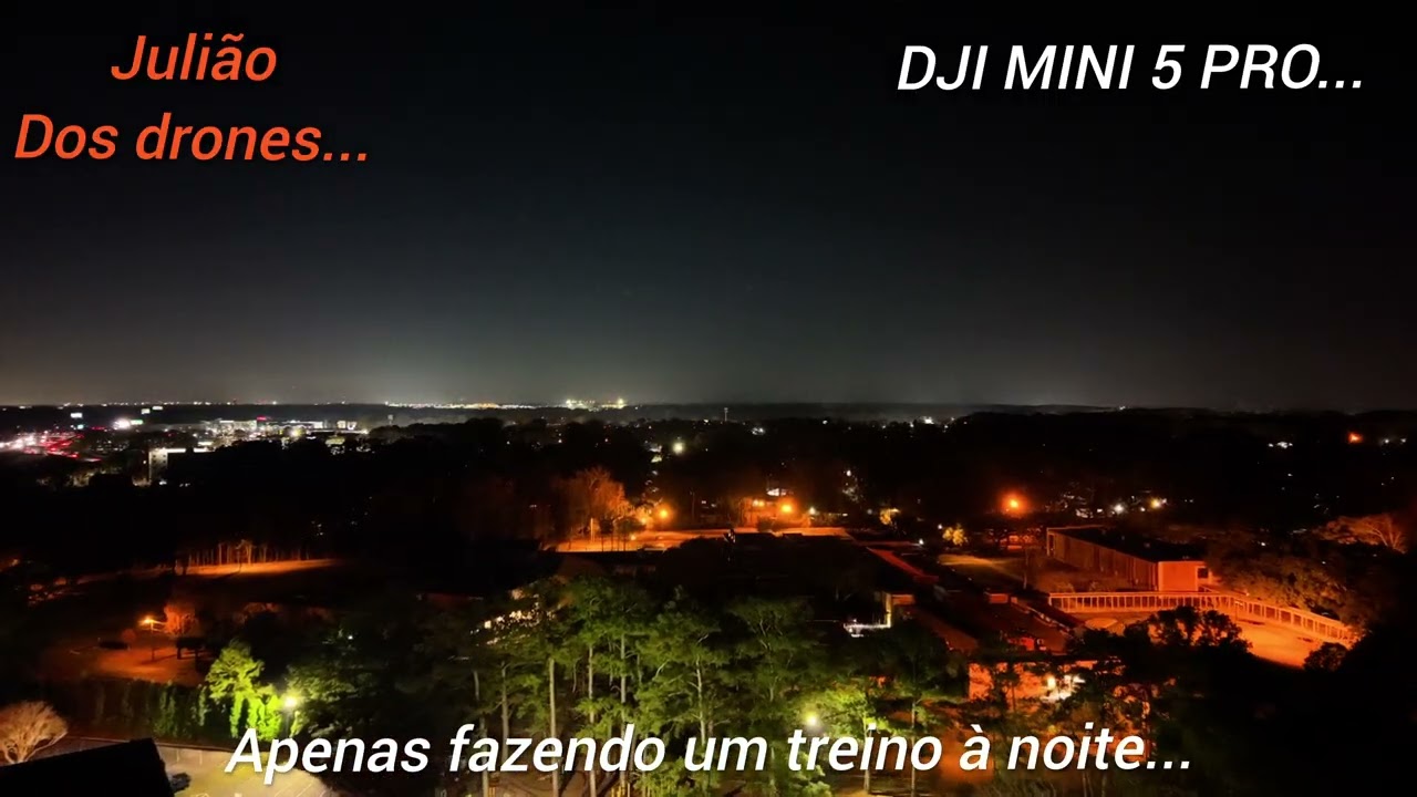 DJI MINI 5 PRÓ A 54 KM POR HORA À NOITE LINDA IMAGEM SEM FILTRO...