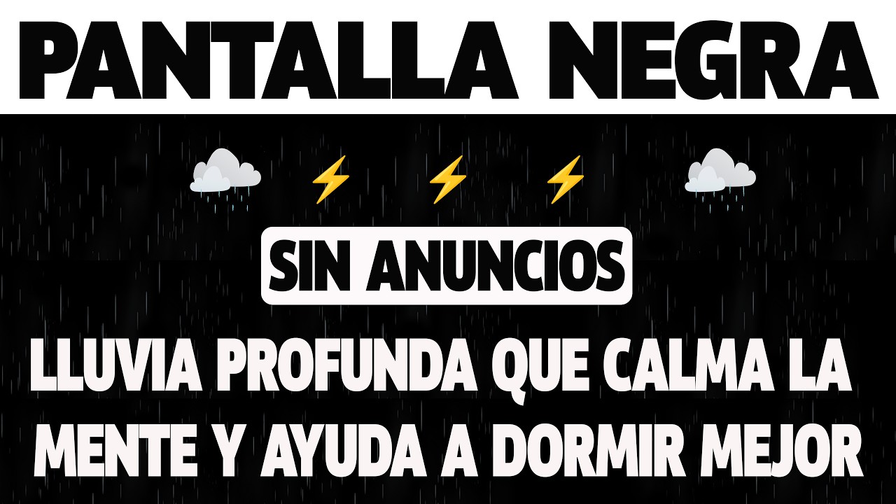 Pantalla Negra | Lluvia Intensa y Sonido de Truenos para Combatir el Insomnio