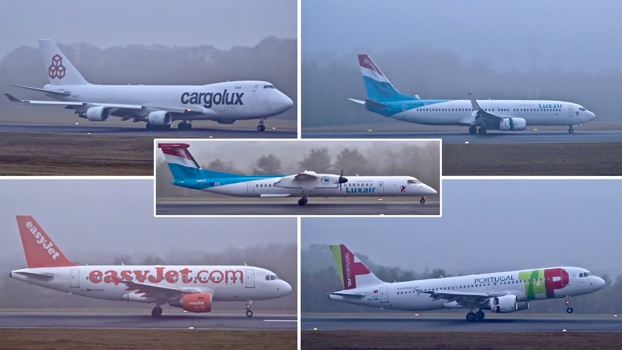 Foggy Plane Spotting Day at Luxembourg Findel Airport