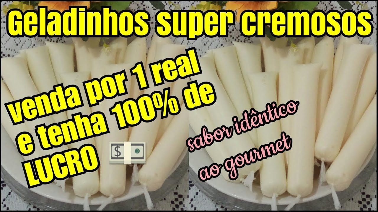 GELADINHOS CREMOSOS PARA VENDER POR 1 REAL, LUCRE 100%, GELADINHO GOURMET SEM LEITE CONDENSADO
