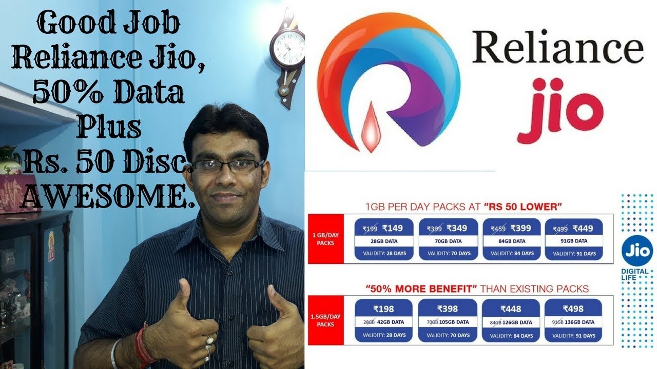 Reliance Jio Happy New Year 2018 Tariff Plans|| 50% More Data At Rs.50 Discount??