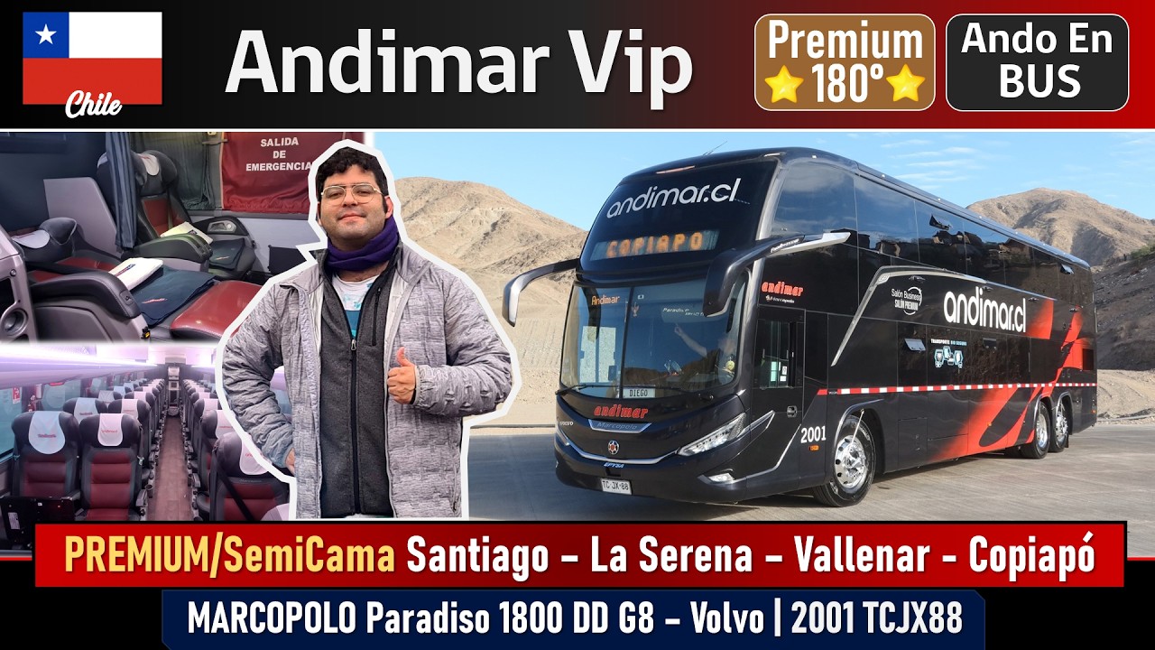 Поездка ANDIMAR PREMIUM SANTIAGO COPIAPO на автобусе Marcopolo G8 Volvo B450R TCJX88