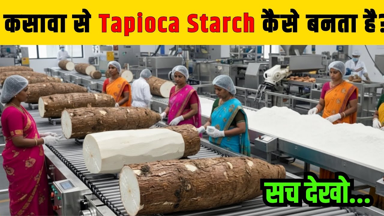 कसावा से स्टार्च कैसे बनता है? | Inside the 1,000,000 LB Cassava Plant –Tapioca Starch Process!