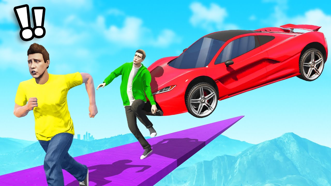 Dodge The FLYING Cars or DIE In GTA 5 Cars vs Runners