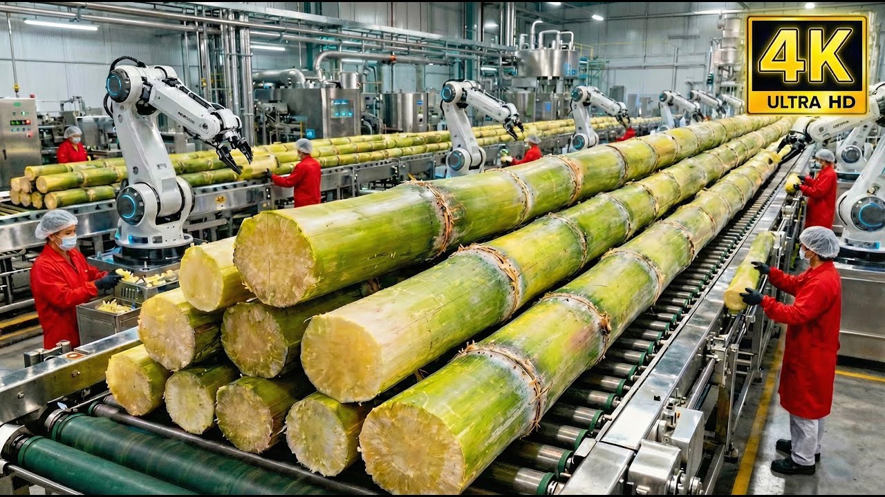 Inside a Sugar Factory Unreal From Sugarcane to Refined Sugar – Full Production Process!