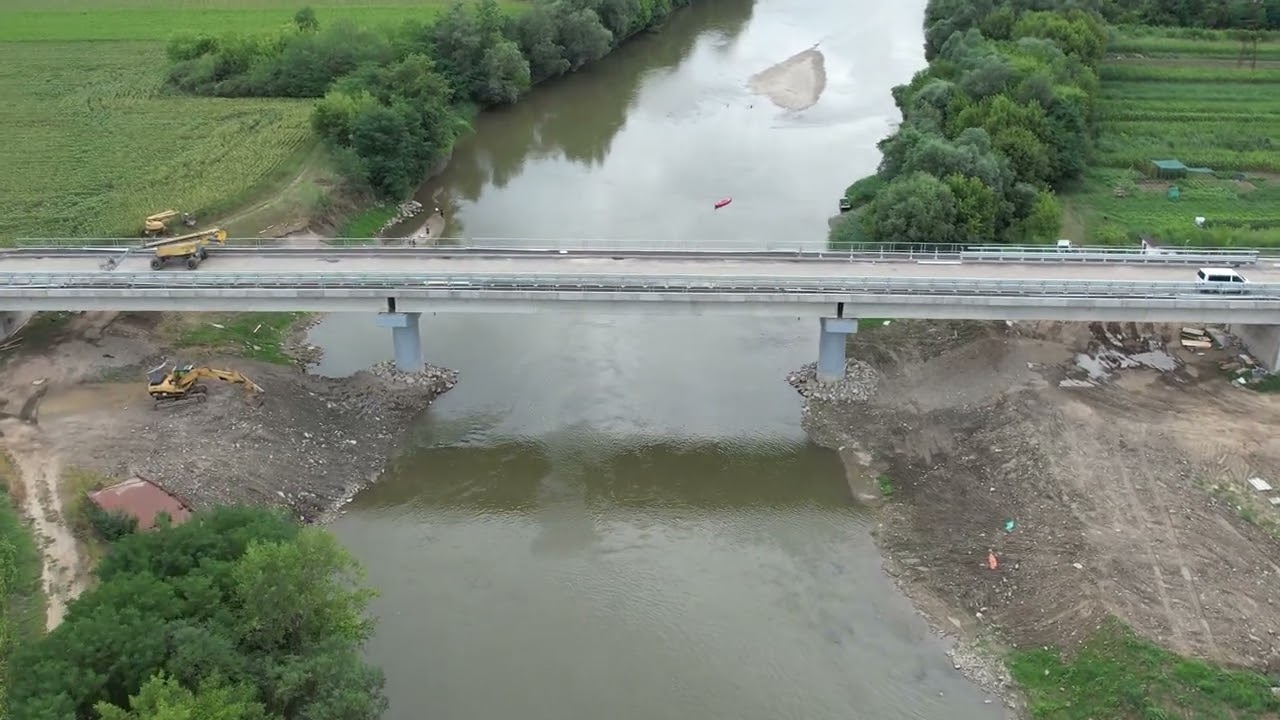 Podul peste raul Mures de la Acmariu, Blandiana, aproape finalizat